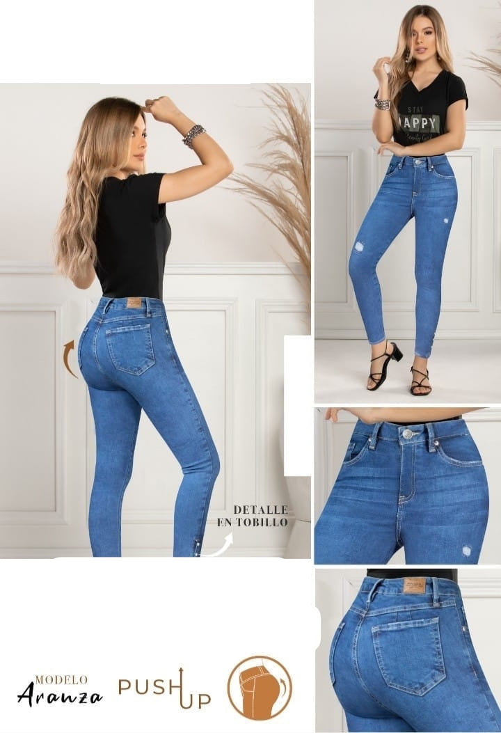 Jeans Corte Colombiano Levanta Pompa PRIME MODELO Aranza R